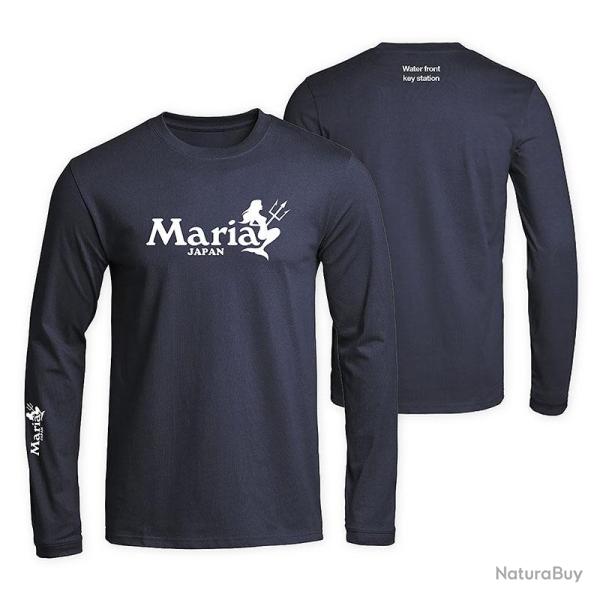 Tee shirt � manches longues MARIA Dry long sleeve Navy XXL