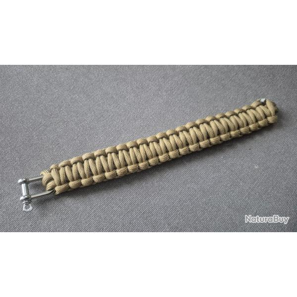 bracelet paracorde tan avec manille