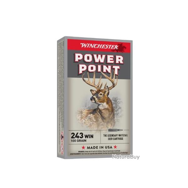 Munitions WINCHESTER cal.243win super x power point 100gr par 60