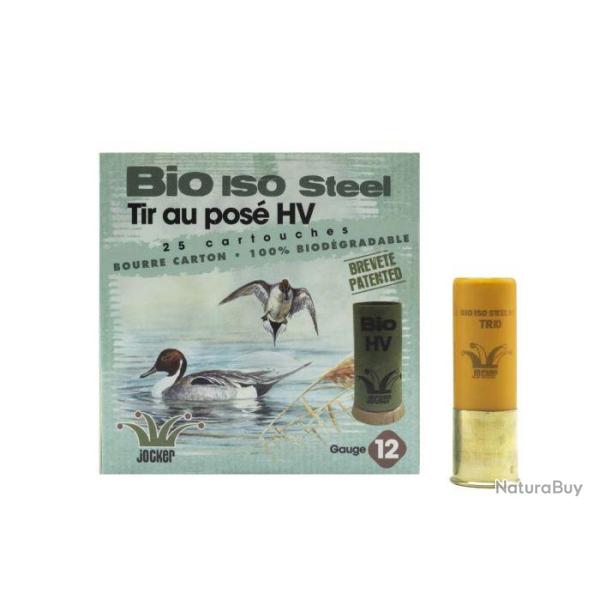 CARTON DE 200 CARTOUCHES JOCKER BOURRE BIO ACIER 35 TRIO HP C/12/76/25 N 3/5/7 ACIER