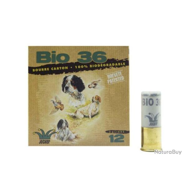 CARTON DE 250 CARTOUCHES JOCKER BOURRE BIO 36 BJ C 12 70 25 PB