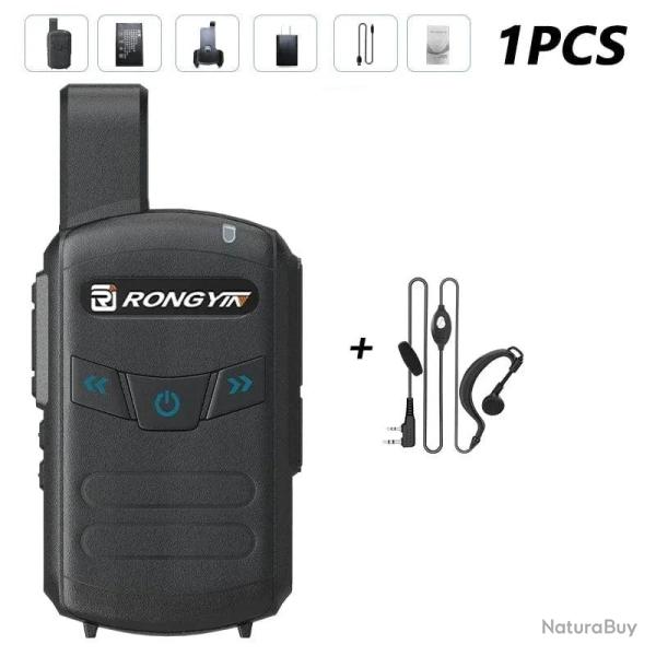 Talkie-walkie A5 RONGYIN UHF400-470Mhz - Black-Headset / EU