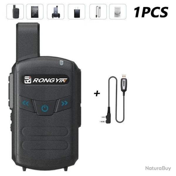 Talkie-walkie A5 RONGYIN UHF400-470Mhz - Black-Cable / Australia Standard