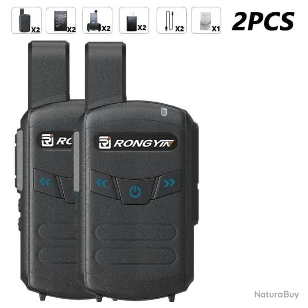 Talkie-walkie A5 RONGYIN UHF400-470Mhz - 2PCS Black / US
