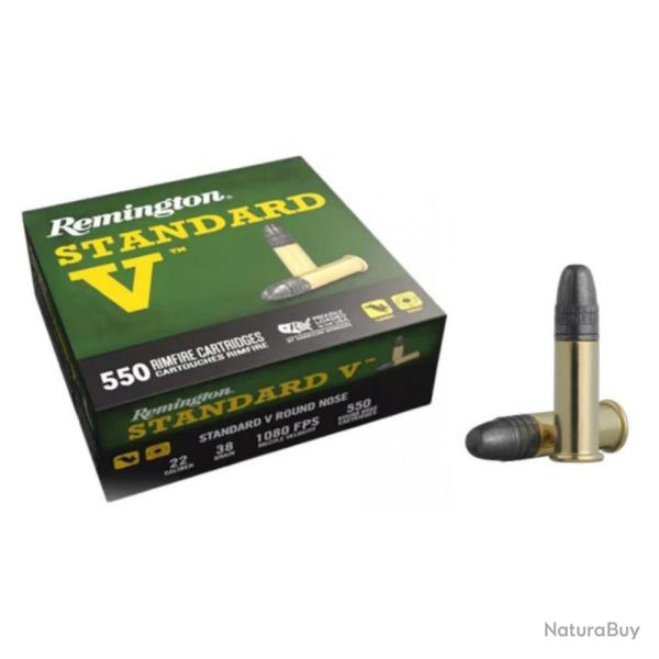 MUNITIONS REMINGTON CALIBRE 22LR STANDARD V 38gr - 2.5g x550