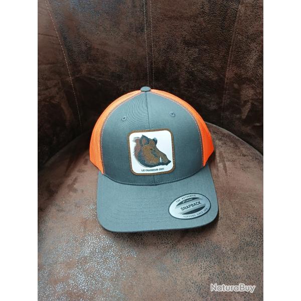 Casquette le chasseur chic  sanglier orange