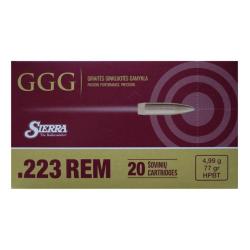 Cartouches GGG Sierra Matchking cal : 223 Rem 77gr HPBT x20