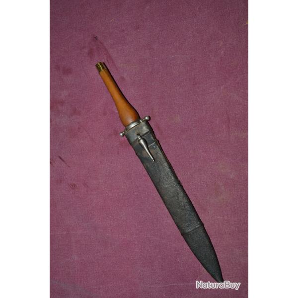 Baionnette bouchon d'officier garnitures en argent belle lame 17 �me si�cle