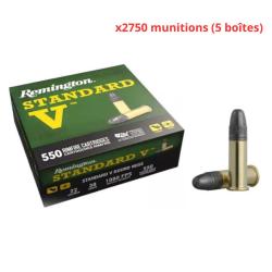 MUNITIONS REMINGTON CALIBRE 22LR STANDARD V 38gr - 2.5g x2750 