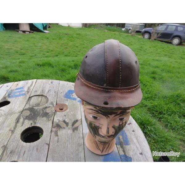 casque de mineur  en cuir