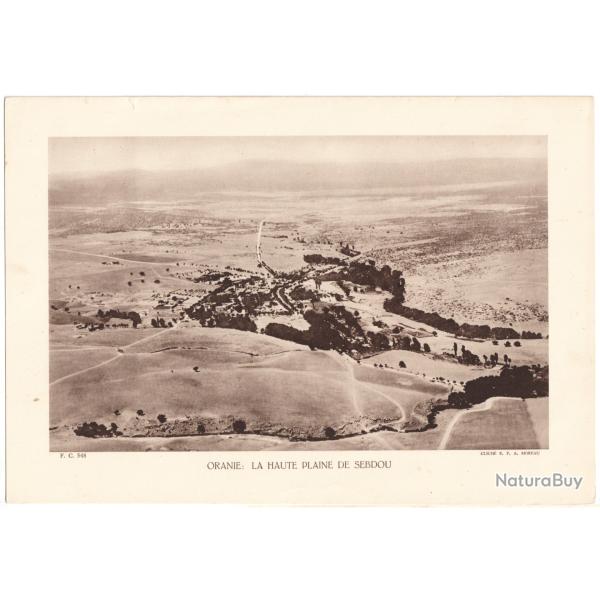 TIRAGE DE CLICH� TYPE GRAVURE - COMPAGNIE A�RIENNE FRAN�AISE - ORANIE : LA HAUTE PLAINE DE SEBDOU