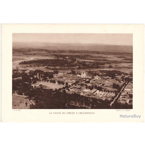 TIRAGE DE CLICH� TYPE GRAVURE - COMPAGNIE A�RIENNE FRAN�AISE - LA VALL�E DU CH�LIFF � ORL�ANSVILLE