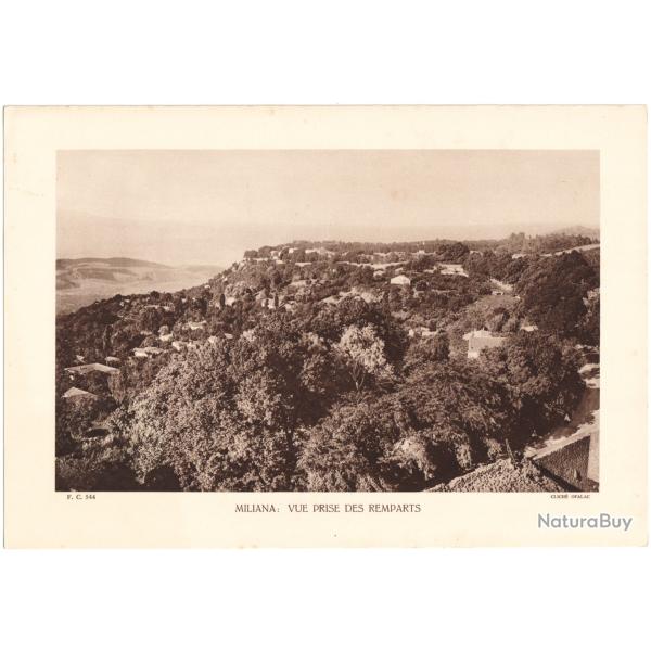 TIRAGE DE CLICH� TYPE GRAVURE - COMPAGNIE A�RIENNE FRAN�AISE - MILIANA : VUE PRISE DES REMPARTS