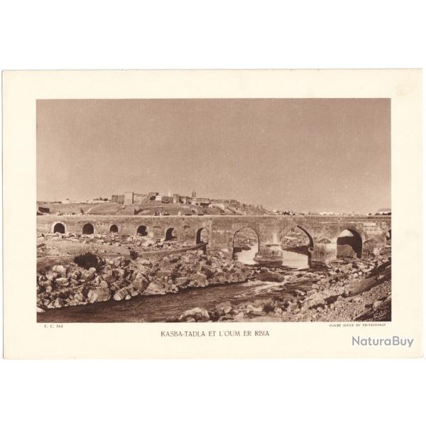 TIRAGE DE CLICH� TYPE GRAVURE - COMPAGNIE A�RIENNE FRAN�AISE - KASBA-TADLA ET L'OUM ER RBIA