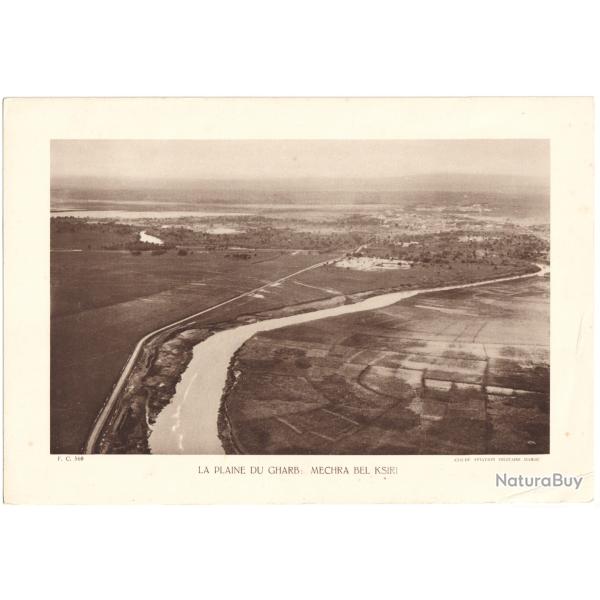 TIRAGE DE CLICH� TYPE GRAVURE - COMPAGNIE A�RIENNE FRAN�AISE - LA PLAINE DU GHARB : MECHRA BEL KSIRI