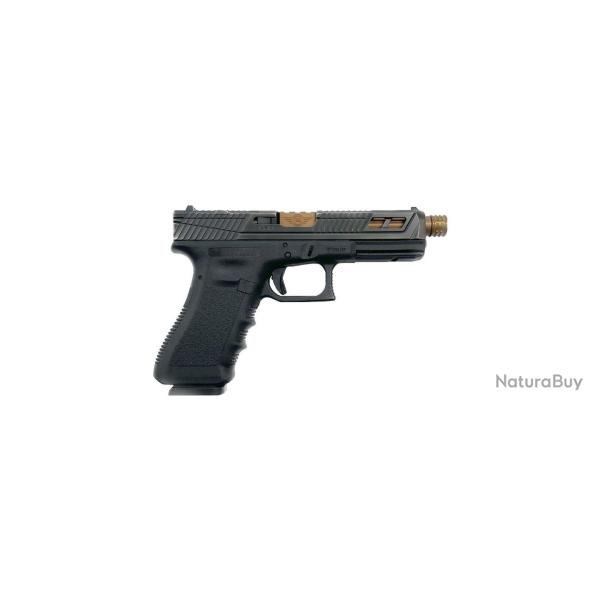 Pistolet Glock L2D Custom 17 Gen 3 Culasse Catalyst Battleworn Canon Bronze Filet 1/2X28