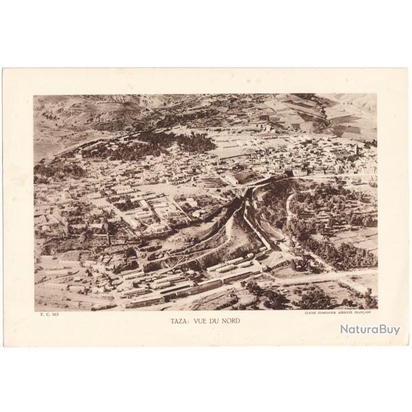 TIRAGE DE CLICH� TYPE GRAVURE - COMPAGNIE A�RIENNE FRAN�AISE - TAZA : VUE DU NORD