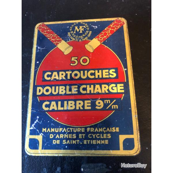 Bo�te de 20 cartouches 9 mm anciennes type flobert bo�te Manufrance collection