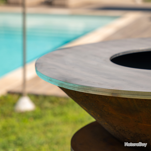 Brasero Ellipse 100 Corten - Plaque en acier inoxydable