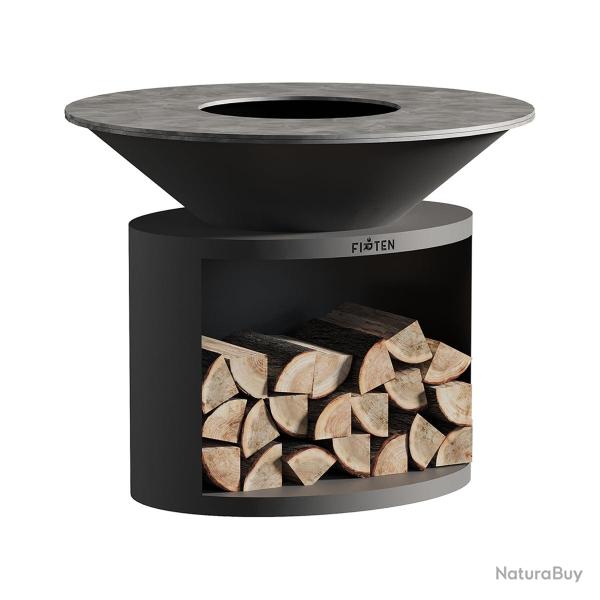 Brasero Ellipse 120 noir - Plaque en acier standard