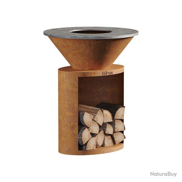 Brasero Ellipse 80 Corten - Plaque Acier Standard