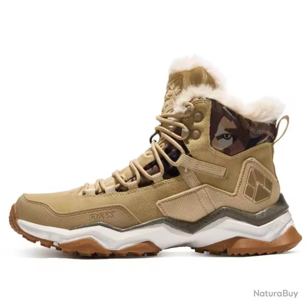 Chaussures de randonn�e imperm�ables cuir - Bottes mi-hautes trekking, outdoor camping escalade Beig