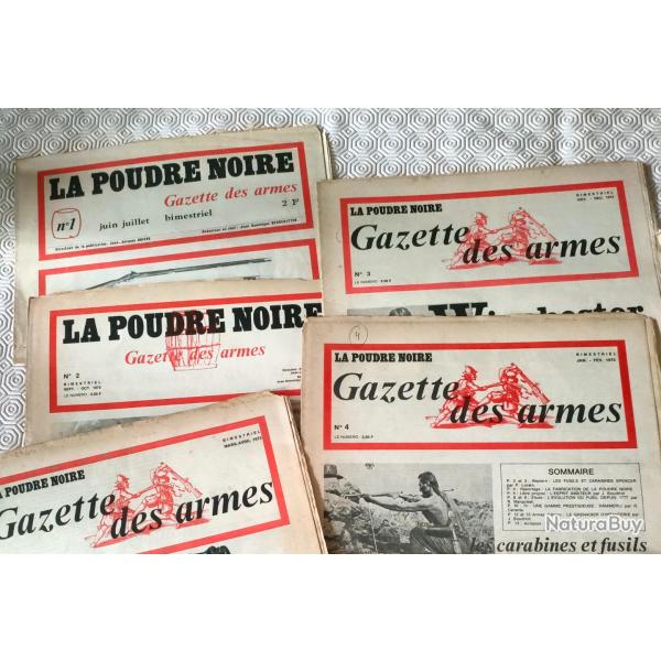 RARE 5 PREMIER N� GAZETTES DES ARMES (  la poudre noir  )