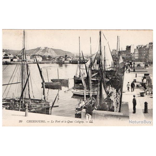 CPA- MARINE - CHERBOURG - Le Port et le Quai Caligny  N�3400