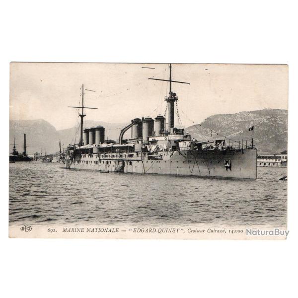 CPA - MARINE NATIONALE - " EDGARD-QUINET " Croiseur Cuirasse , 14,000 tonne N�3379