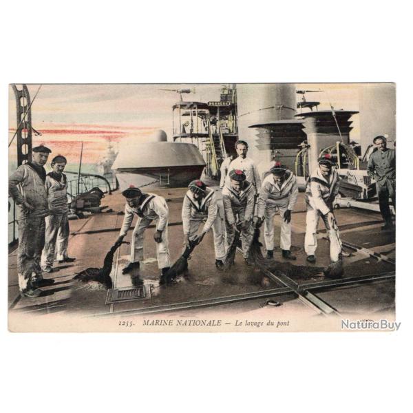 CPA - MARINE NATIONALE -Le lavage du pont  N�3405