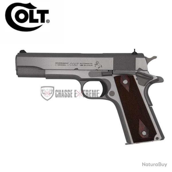 Pistolet COLT Government Model 5" Cal 38 Super Inox