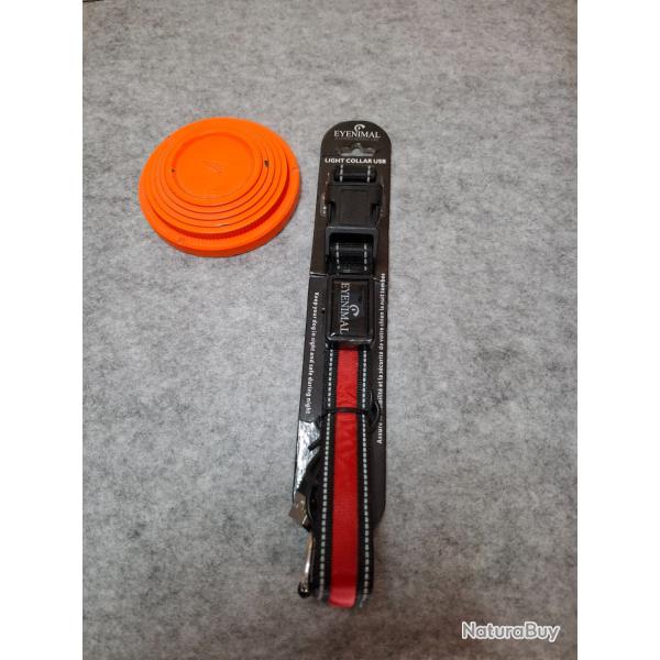 Collier lumineux pour chiens " LIGHT COLLAR USB Rechargeable " rouge taille M