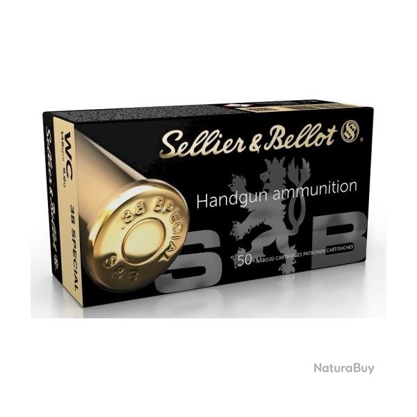 Munitions SELLIER & BELLOT cal.38 spcial wadcutter 148gr 9.6g par 50
