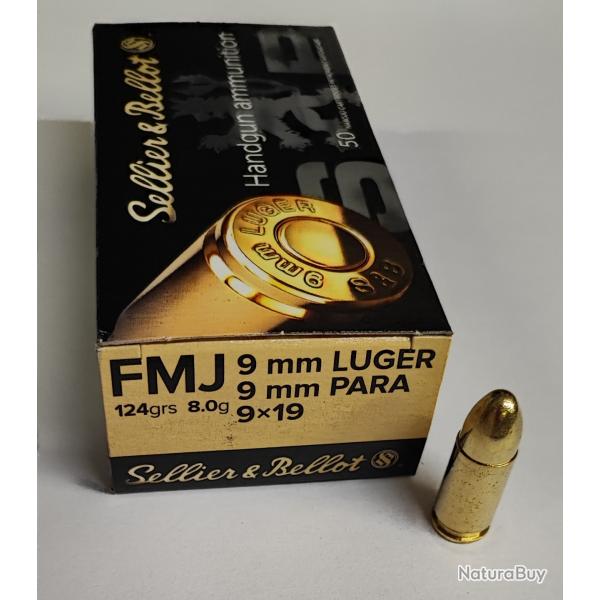 50 MUNITIONS SELLIER&BELLOT - 9X19 - FMJ - 124GRS