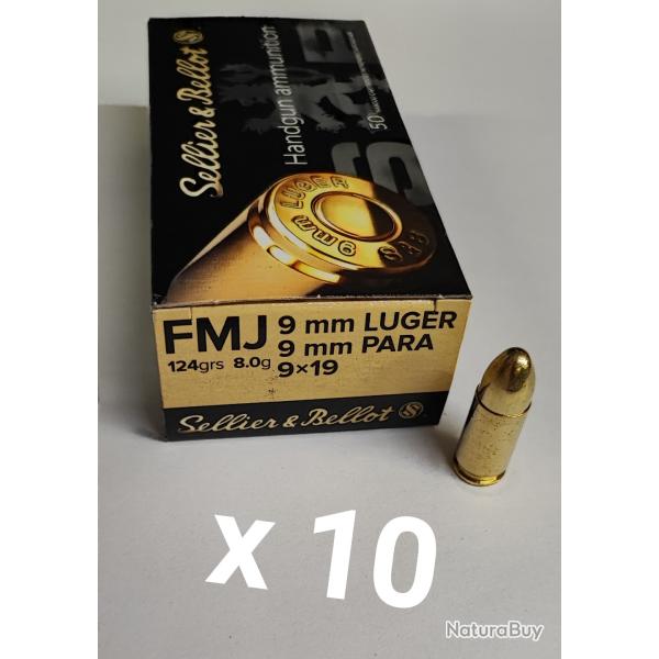500 MUNITIONS SELLIER&BELLOT - 9X19 - FMJ - 124GRS