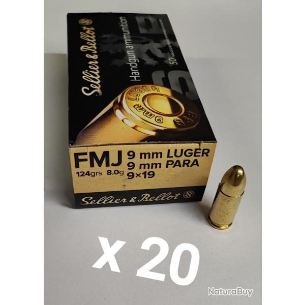 1000 MUNITIONS SELLIER&BELLOT - 9X19 - FMJ - 124GRS