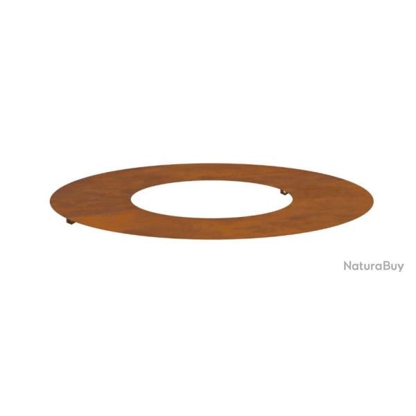 Cache-pot rond en acier corten marron 60 cm - Design rustique d�coratif pour jardin ext�rieur