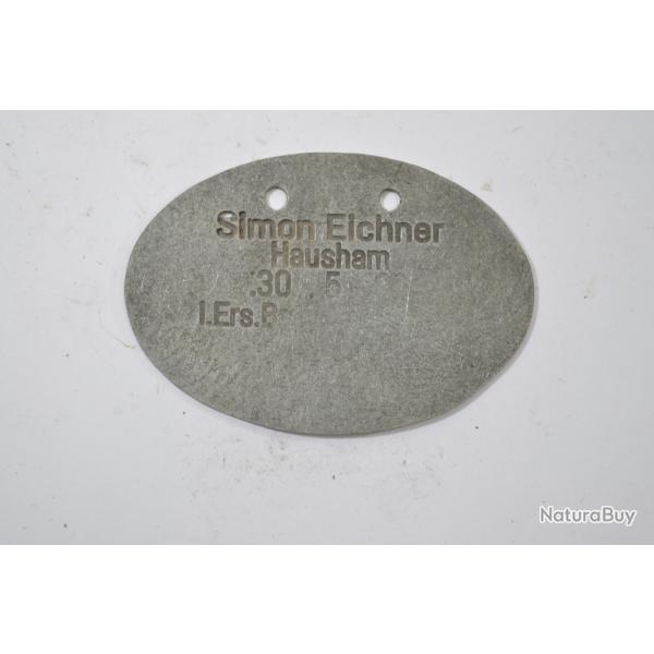 Copie plaque d'identit� Allemande WW1 (B) defaut de fabrication