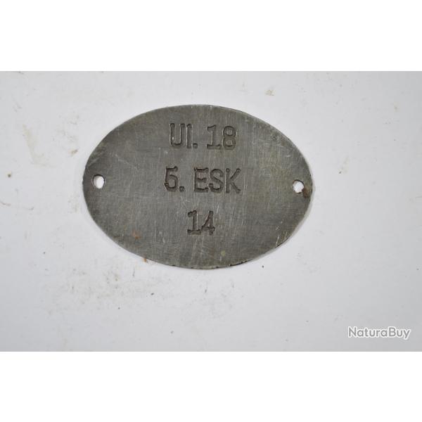 Copie plaque d'identit� Allemande WW1 (D)