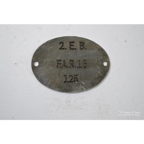 Copie plaque d'identit� Allemande WW1 (E)