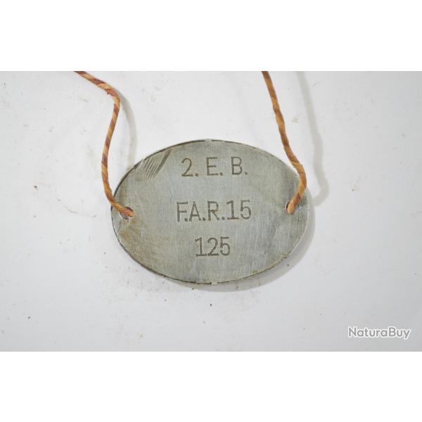 Copie plaque d'identit� Allemande WW1 (G)