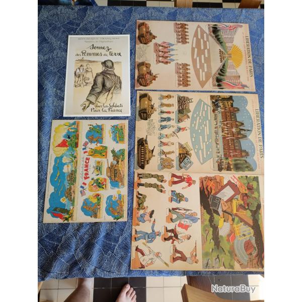 Jeu planche a d�couper diorama LIBERATION DE PARIS R.FORGUES