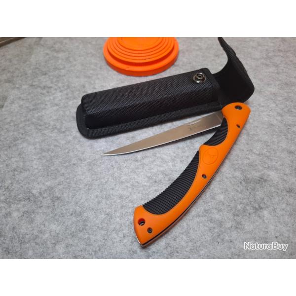 COUTEAU ELD RIDGE FILET DE SOLE PLIANT NOIR ET ORANGE