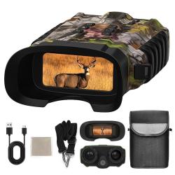 Jumelles Vision Nocturne 2.5K UHD 500m Zoom Optique 4x Num&eacute;rique 8x &Eacute;cran IPS Batterie 5200mAh Camo
