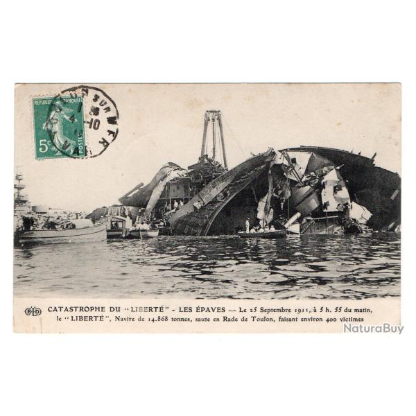 CPA -Marine Militaire -CATASTROPHE DE LA " LIBERT� "- LES �PAVES 25 Septembre1911 N�3406