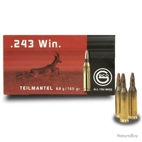 Munitions GECO calibre 243 Win SoftPoint 105gr - 6.8g x20