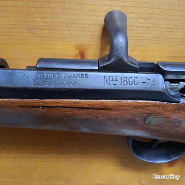 Vends fusil 1866-74 Manufacture St �tienne.St Symphorien. Cal 18blv chambre de  16H.