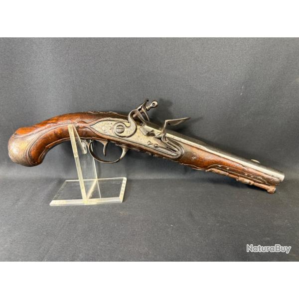 EXCELLENT PISTOLET  SILEX D'OFFICIER vers 1730