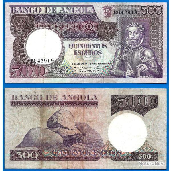 Angola 500 Escudos 1973 Afrique Billet Camoes Escudo