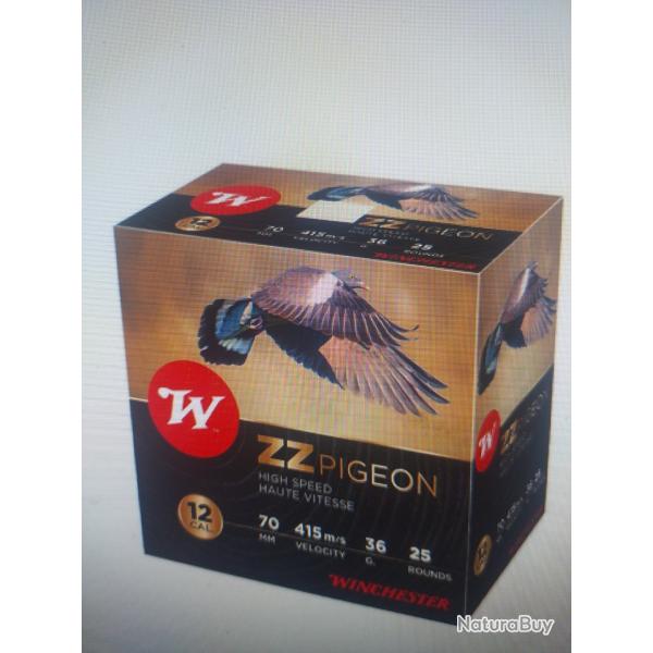 Winchester zz pigeon 12/70 36g lot de 4 botes soit 100 cartouches